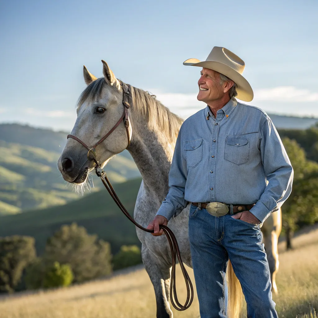 John Miller with a horse